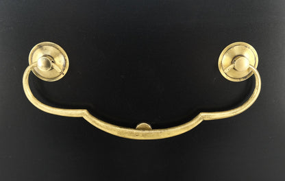 EstablishedLines Black Lacquer Solid Brass Drop Pulls Faux Bamboo 3 Drawer Bachelor Chest Dresser