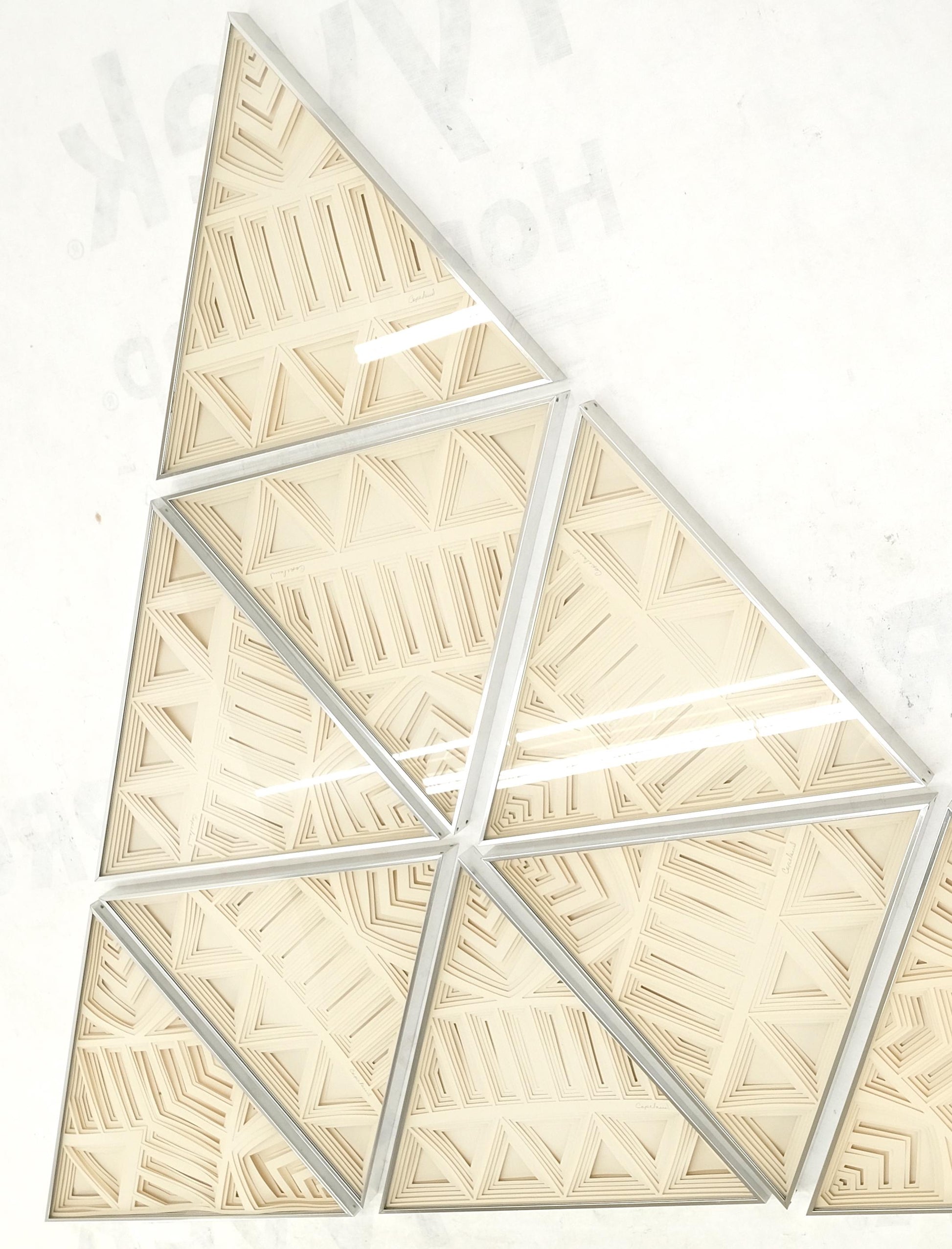 EstablishedLines Mid Century Modern Greg Copeland 3D Paper Cutout Wall Art Sculpture Aluminum