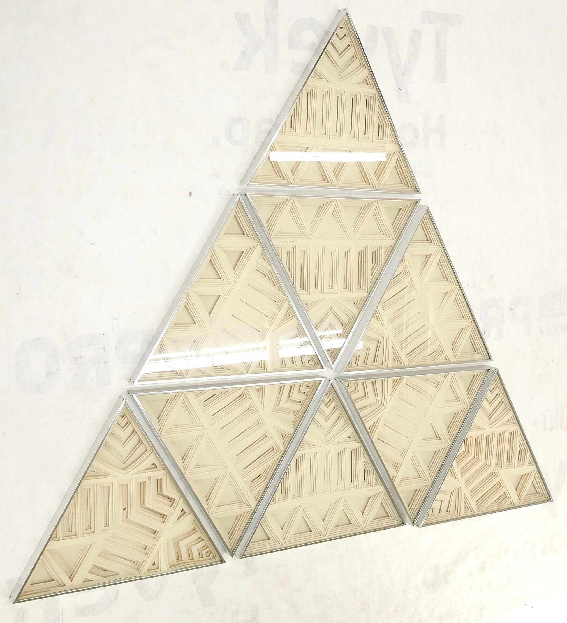 EstablishedLines Mid Century Modern Greg Copeland 3D Paper Cutout Wall Art Sculpture Aluminum