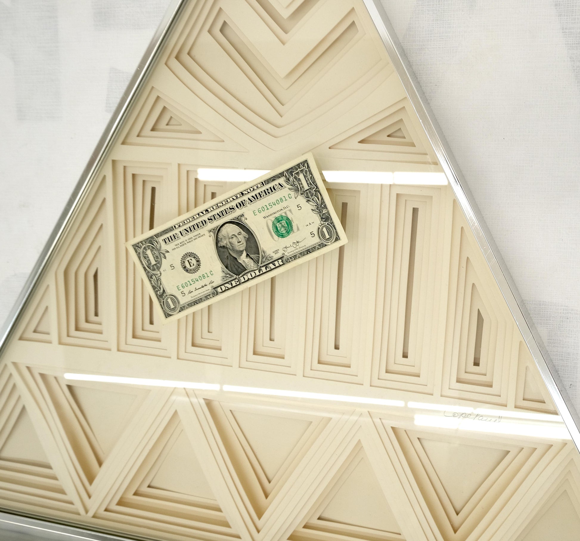 EstablishedLines Mid Century Modern Greg Copeland 3D Paper Cutout Wall Art Sculpture Aluminum