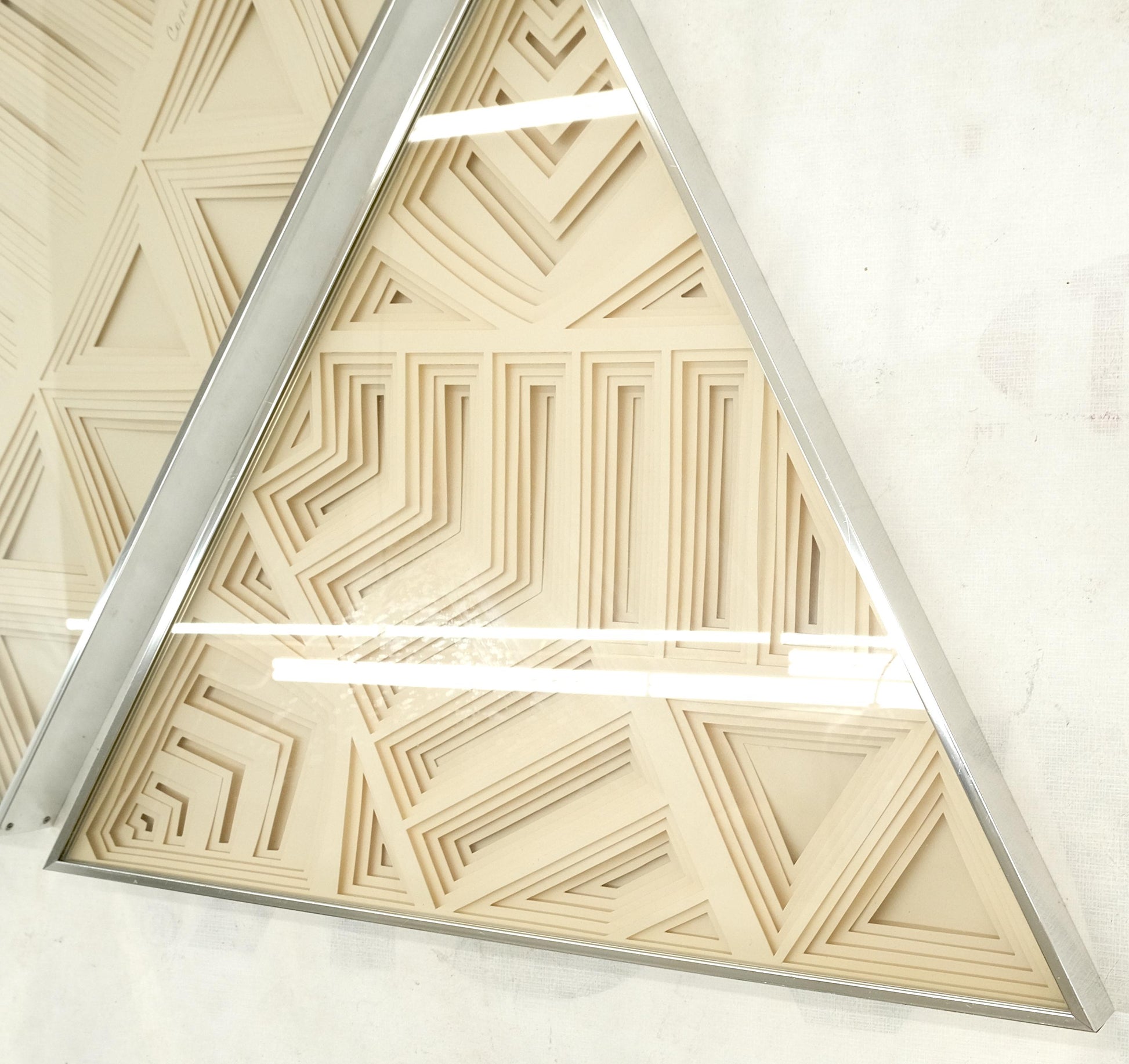 EstablishedLines Mid Century Modern Greg Copeland 3D Paper Cutout Wall Art Sculpture Aluminum