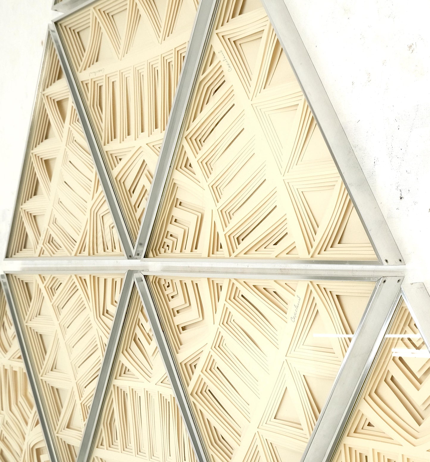 EstablishedLines Mid Century Modern Greg Copeland 3D Paper Cutout Wall Art Sculpture Aluminum