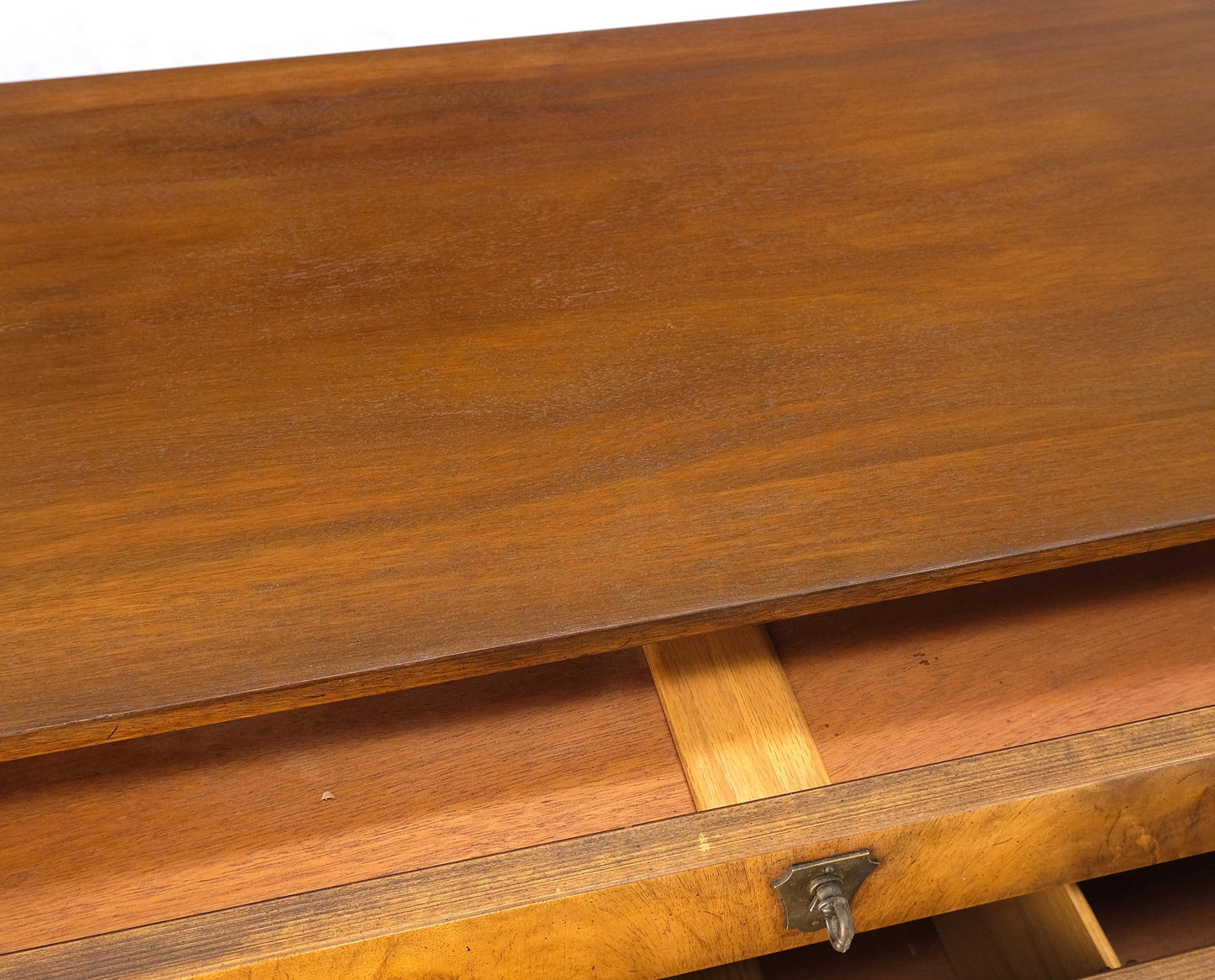 John Stuart American Mid-Century Modern Walnut Long Dresser Credenza Brass MINT!