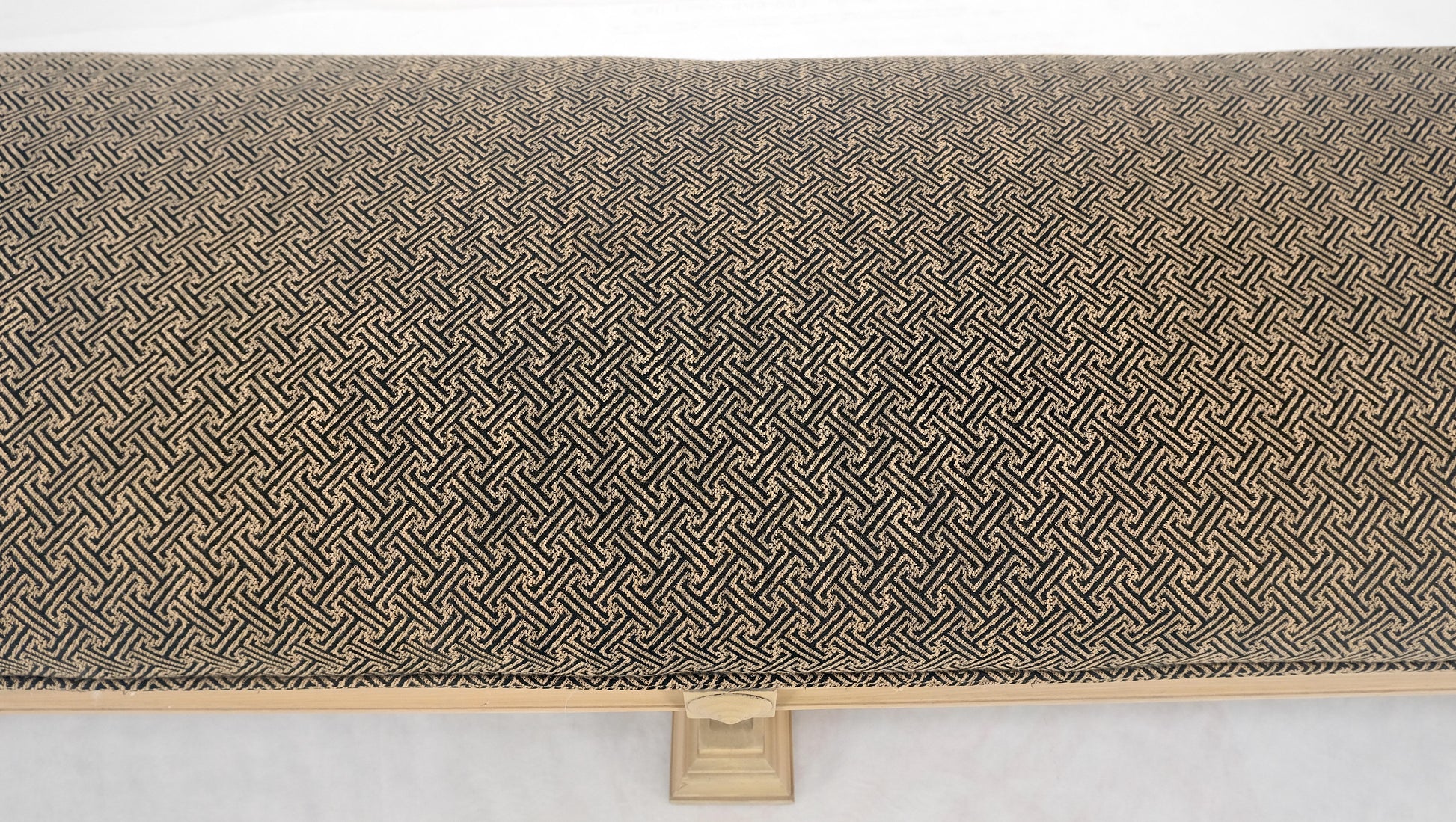 EstablishedLines Bleached Carved Mahogany Tripple Pedestals Base Upholstered Seat Bench MINT!
