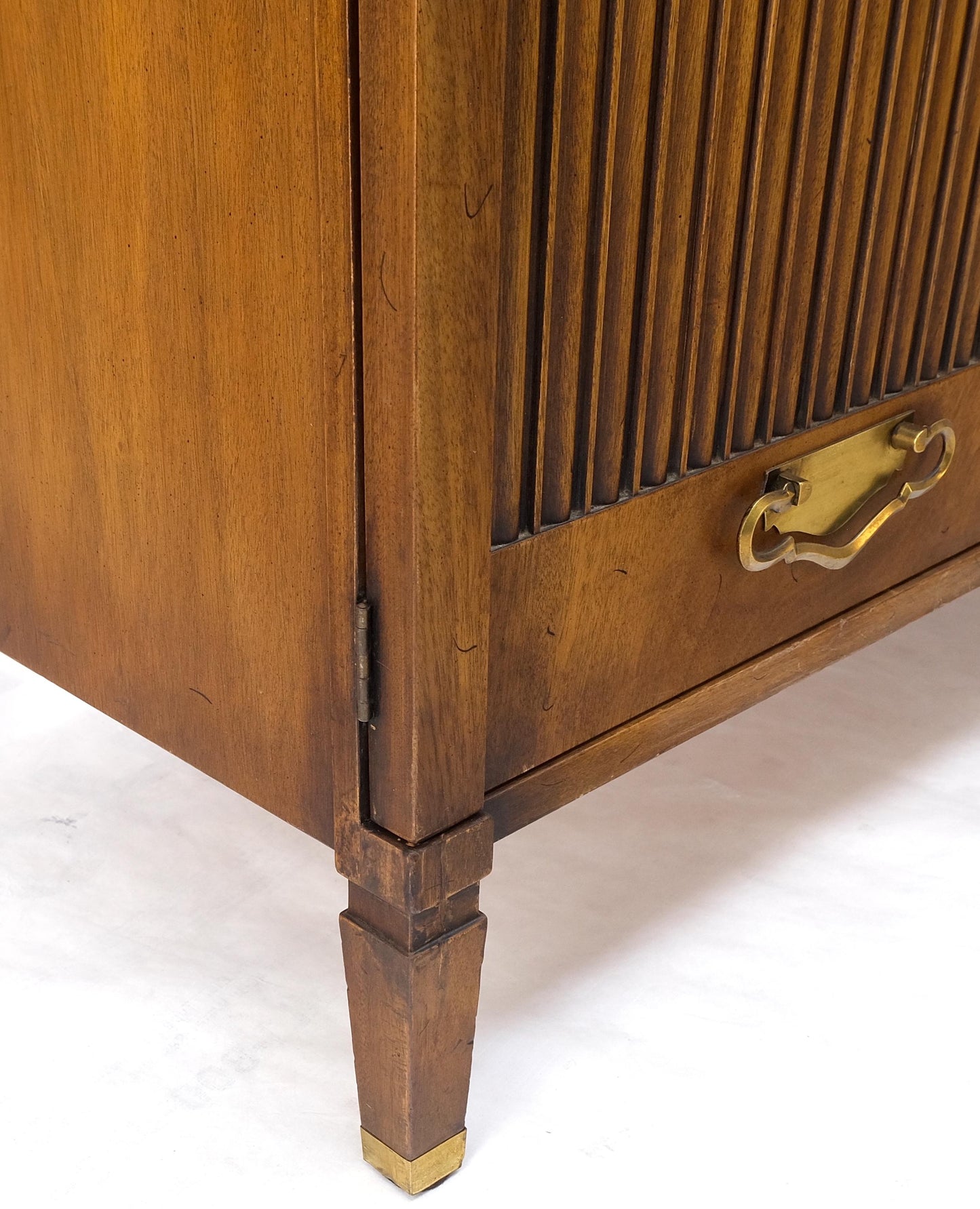 John Stuart American Mid-Century Modern Walnut Long Dresser Credenza Brass MINT!