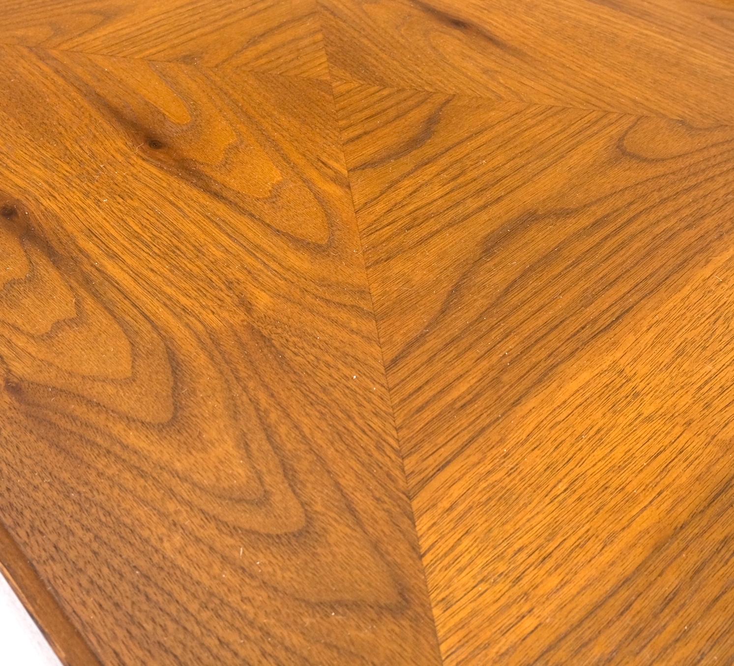 EstablishedLines Pair of Walnut Rolled Edges Square One Drawer Tapered Legs End Side Tables Stand