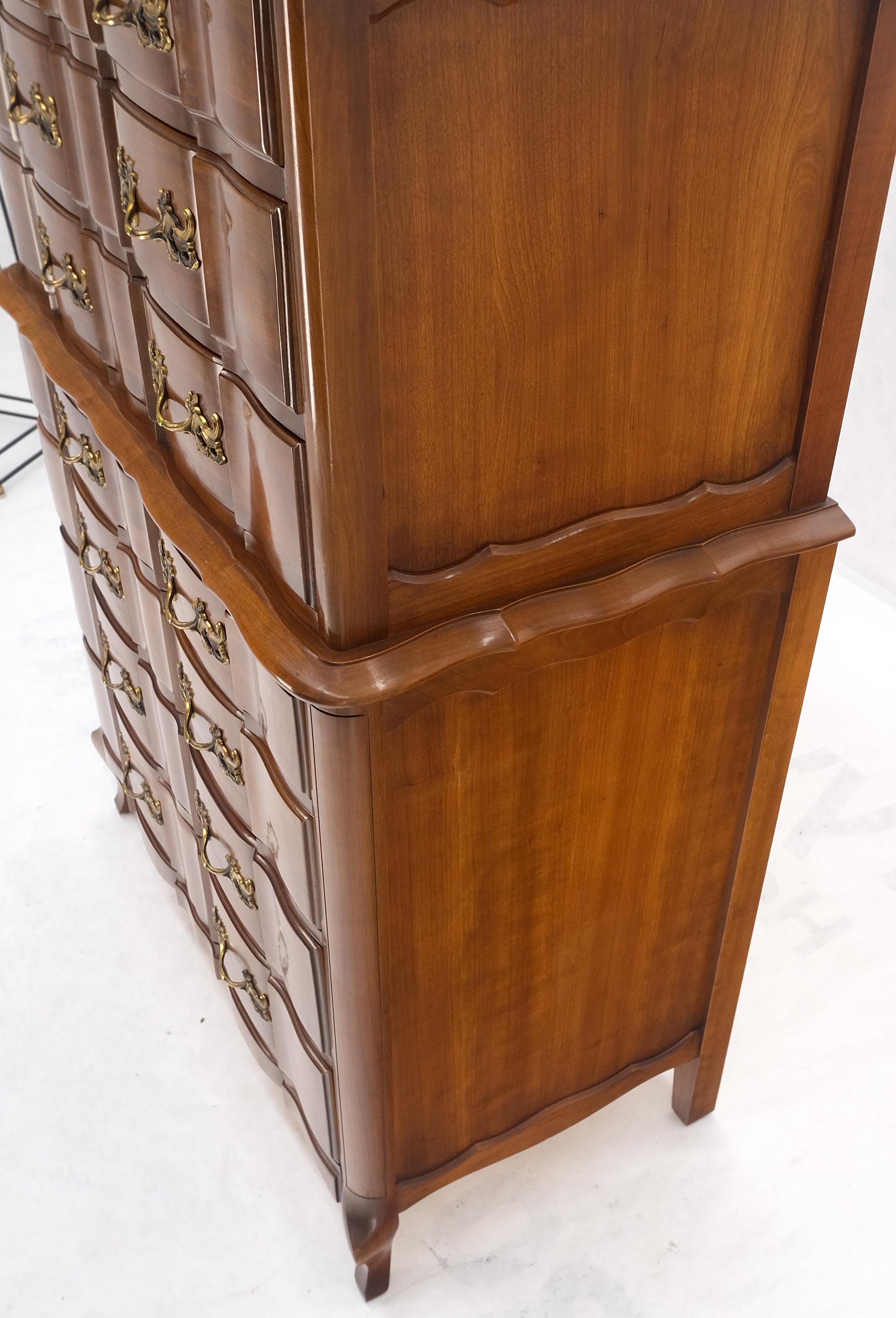 EstablishedLines Solid Cherry Country French Brass Pulls 7 Drawers High Chest Dresser MINT!