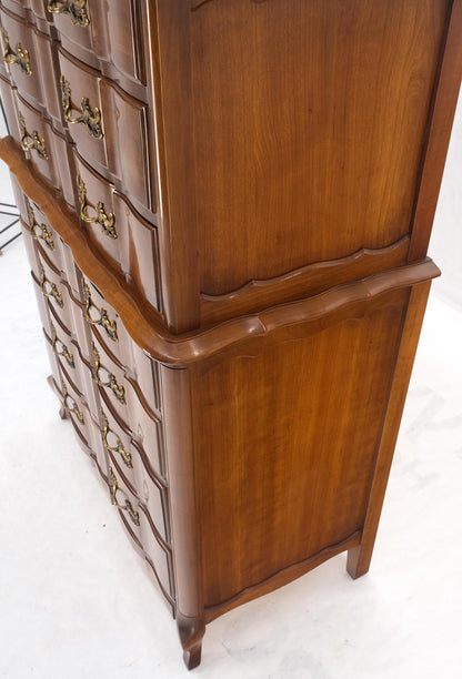 EstablishedLines Solid Cherry Country French Brass Pulls 7 Drawers High Chest Dresser MINT!