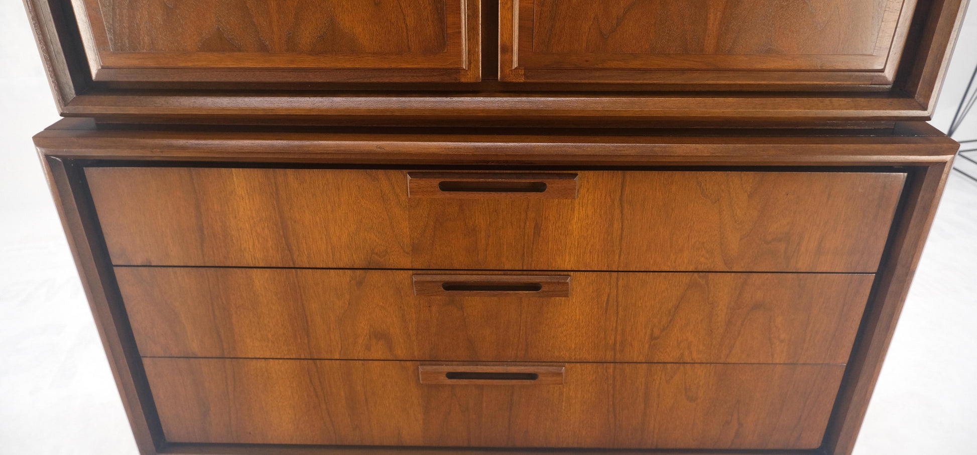 EstablishedLines Mid Century Walnut 2 Doors Compartment 7 Drawer High Boy Chest Dresser MINT!