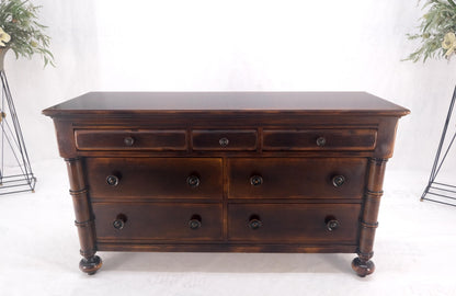 Large 7 Drawer Faux Bamboo Legs Turned Knobs Italian Dresser Commode Chest MINT!