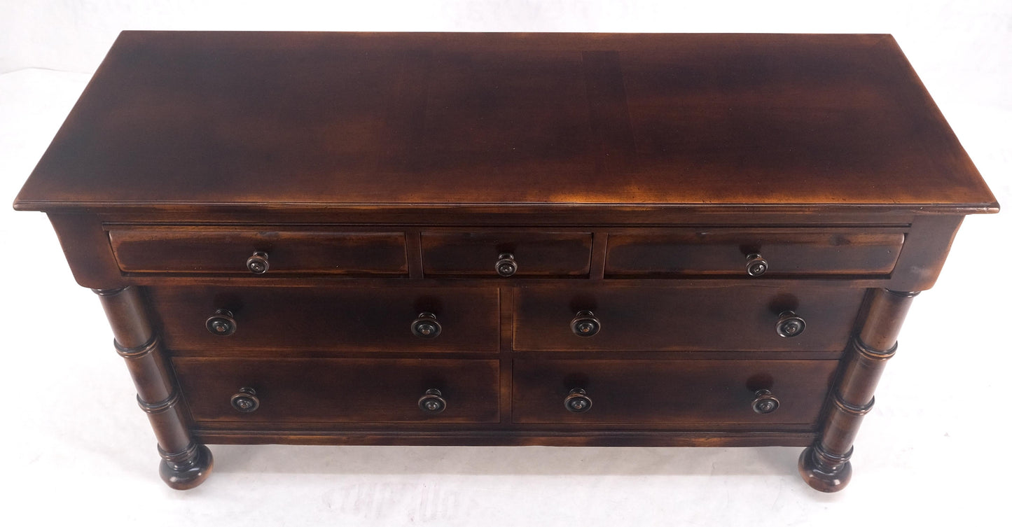 Large 7 Drawer Faux Bamboo Legs Turned Knobs Italian Dresser Commode Chest MINT!