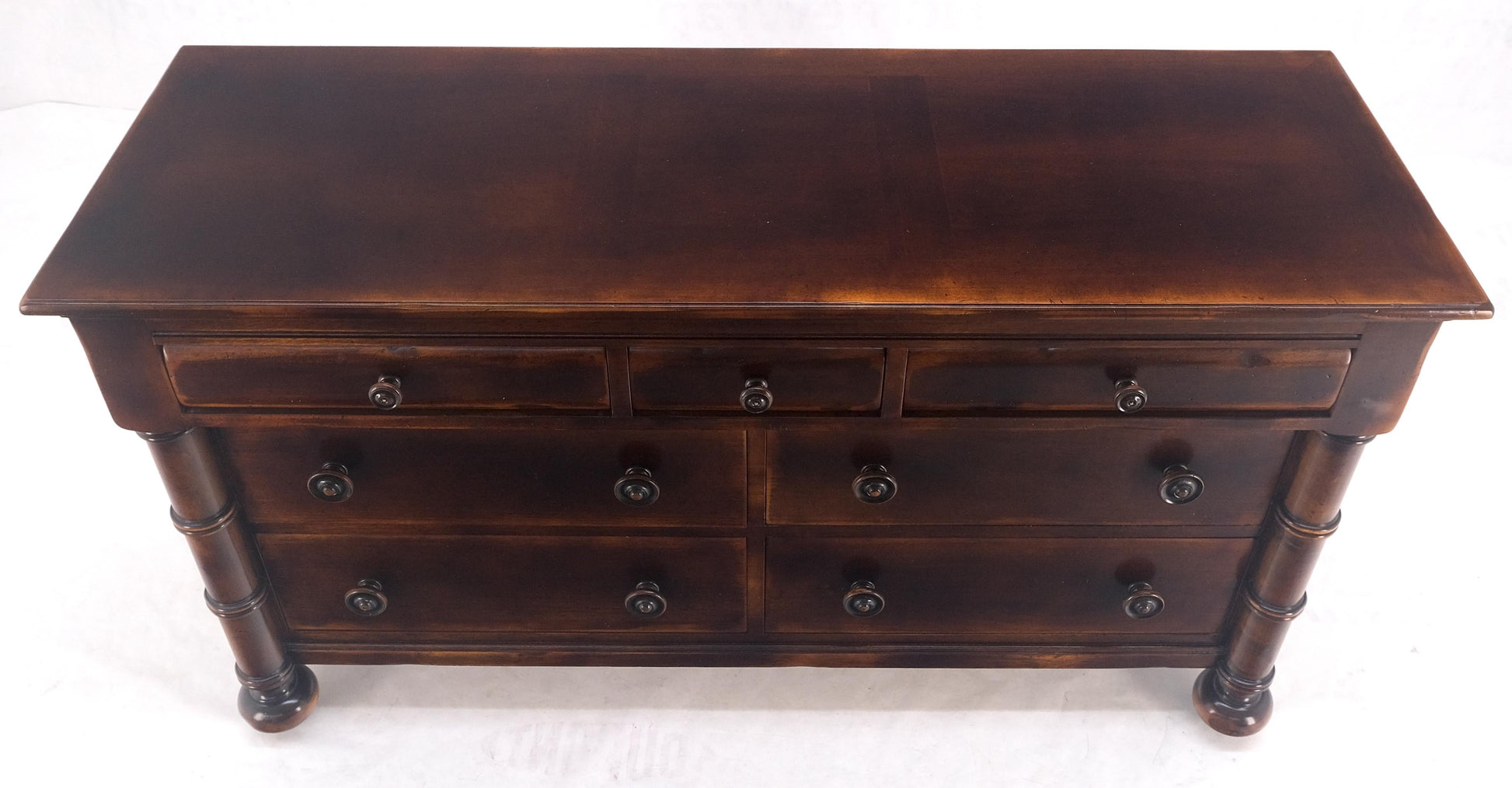 EstablishedLines Large 7 Drawer Faux Bamboo Legs Turned Knobs Italian Dresser Commode Chest MINT!