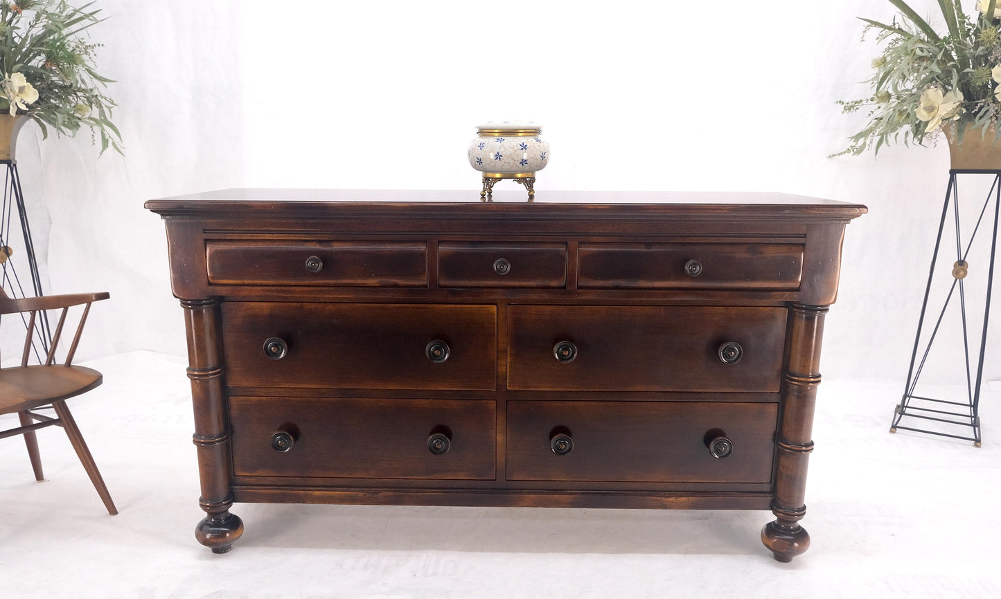 Large 7 Drawer Faux Bamboo Legs Turned Knobs Italian Dresser Commode Chest MINT!