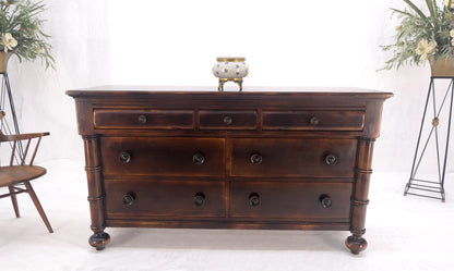 Large 7 Drawer Faux Bamboo Legs Turned Knobs Italian Dresser Commode Chest MINT!