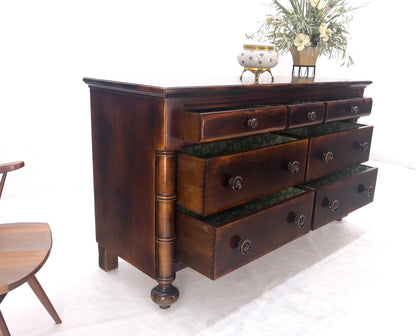 Large 7 Drawer Faux Bamboo Legs Turned Knobs Italian Dresser Commode Chest MINT!