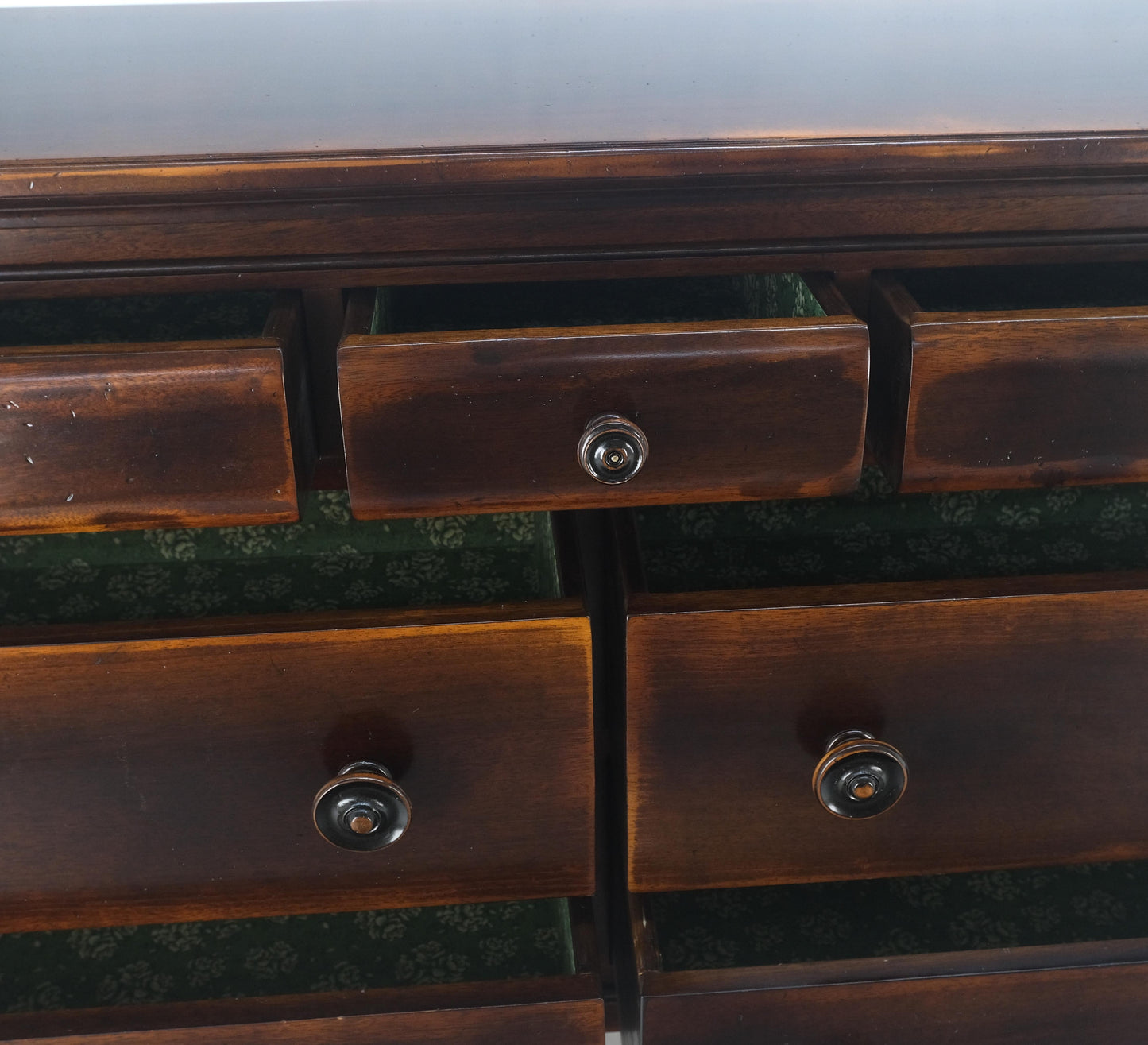 Large 7 Drawer Faux Bamboo Legs Turned Knobs Italian Dresser Commode Chest MINT!