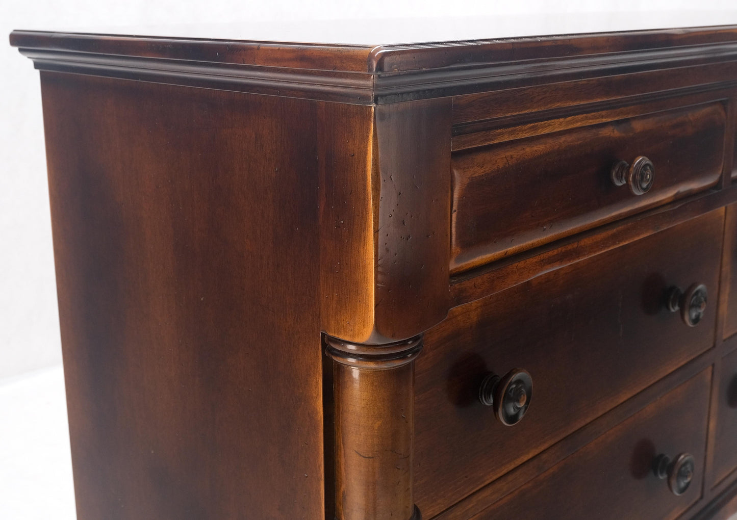 Large 7 Drawer Faux Bamboo Legs Turned Knobs Italian Dresser Commode Chest MINT!