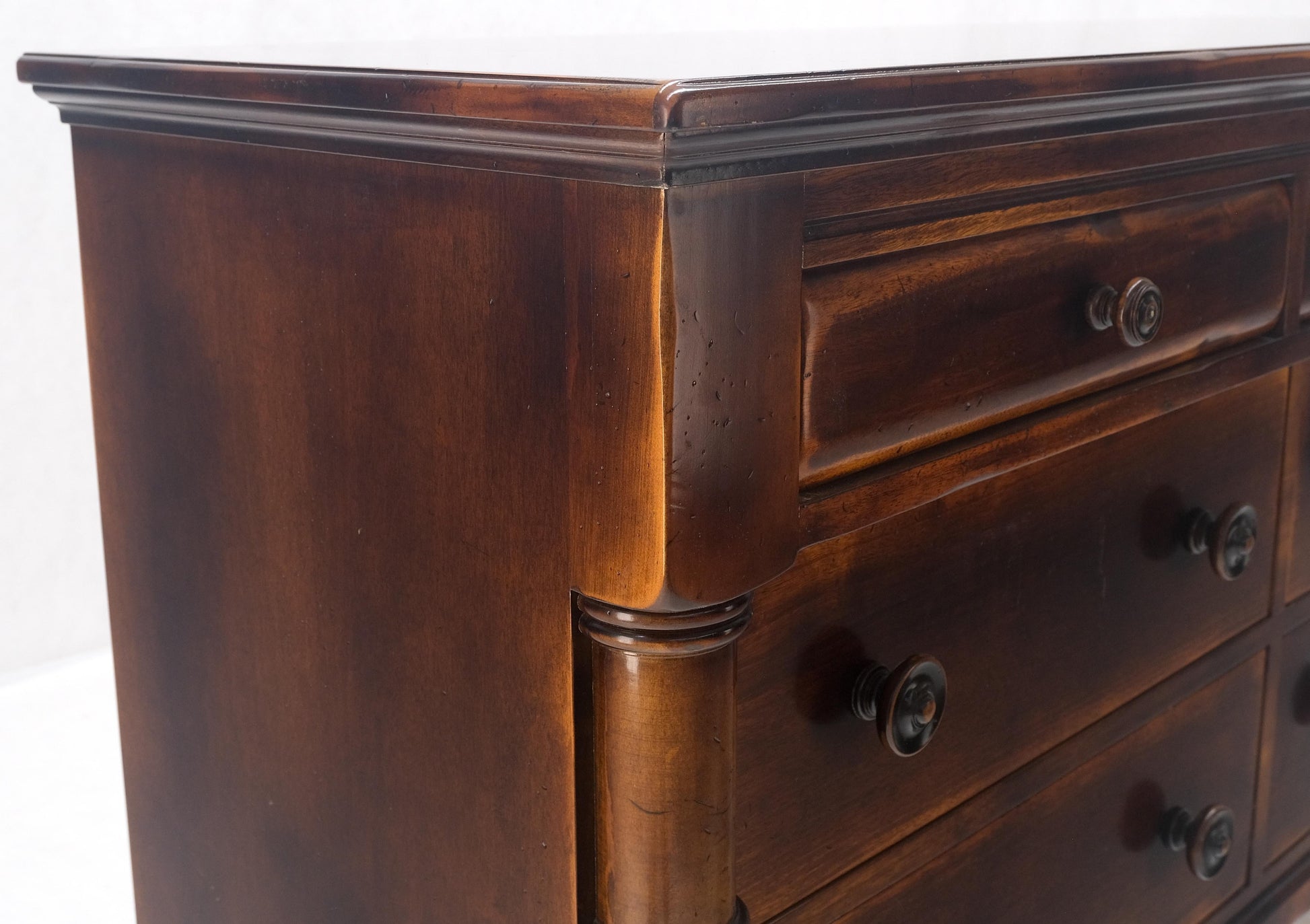 EstablishedLines Large 7 Drawer Faux Bamboo Legs Turned Knobs Italian Dresser Commode Chest MINT!