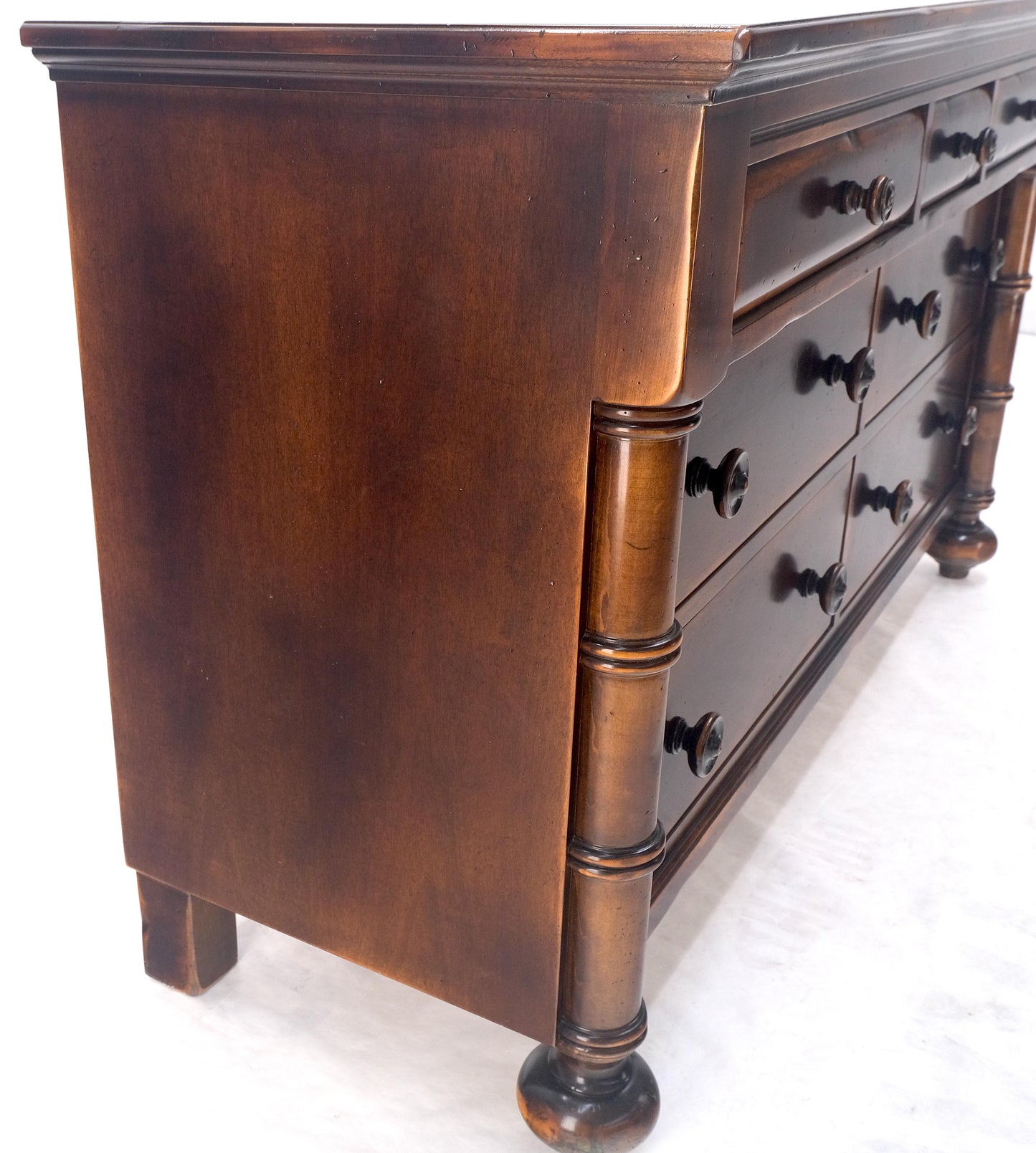 Large 7 Drawer Faux Bamboo Legs Turned Knobs Italian Dresser Commode Chest MINT!