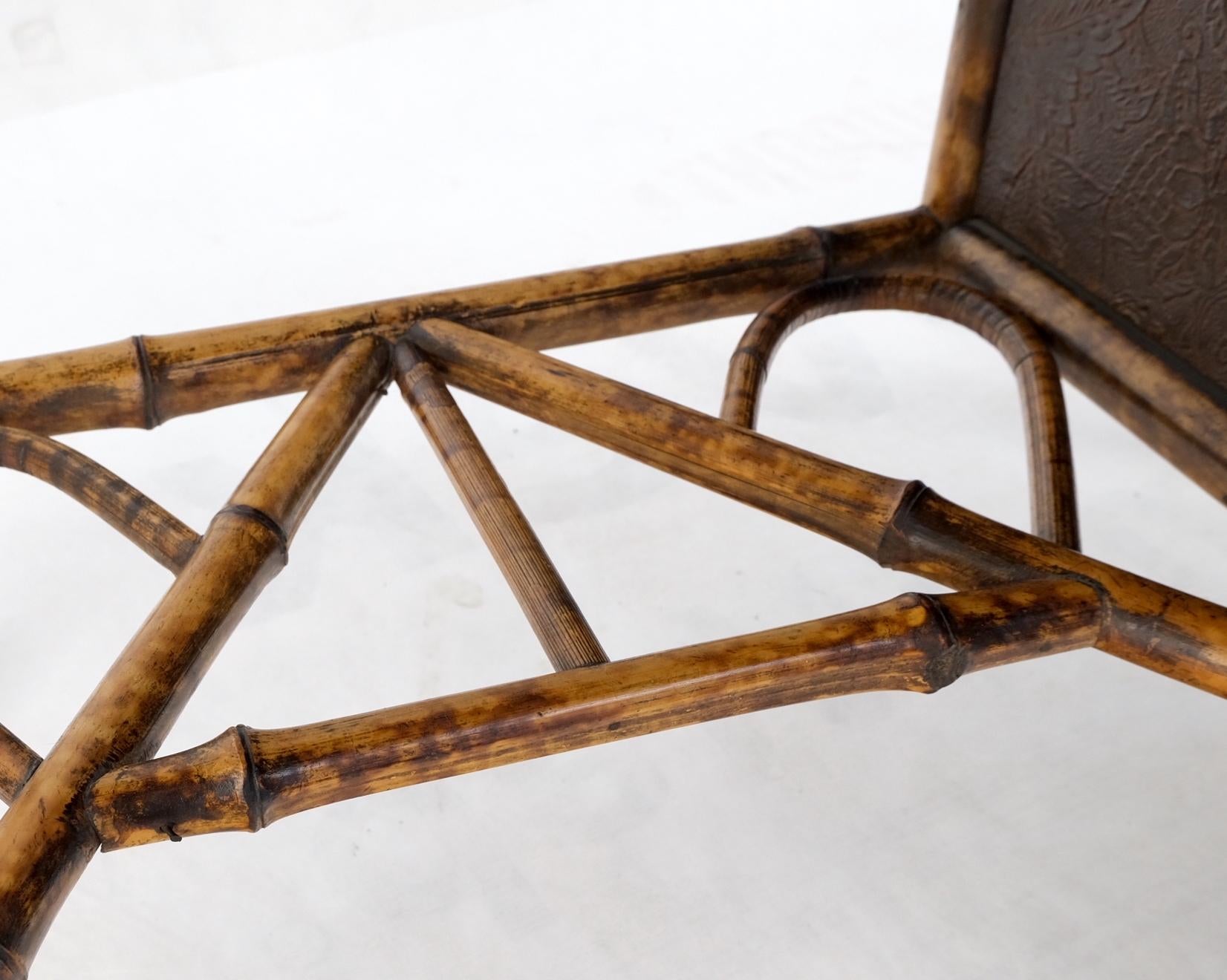 EstablishedLines Antique Asian Oriental japaneese Burned Bamboo Hand Painted Decorated Desk Table