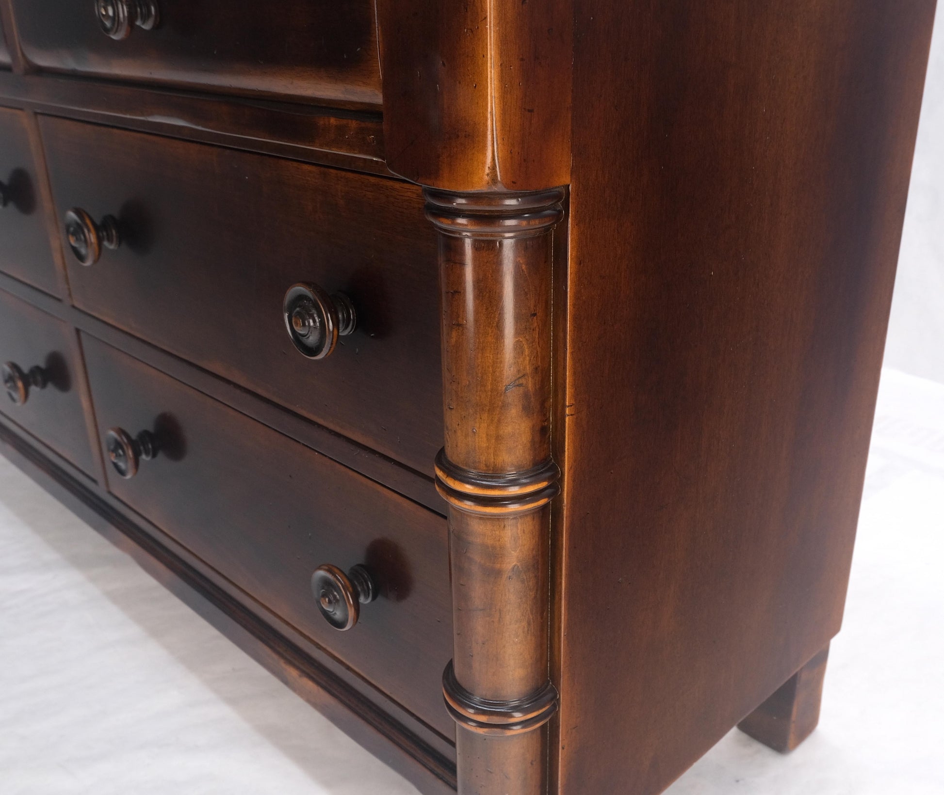 EstablishedLines Large 7 Drawer Faux Bamboo Legs Turned Knobs Italian Dresser Commode Chest MINT!