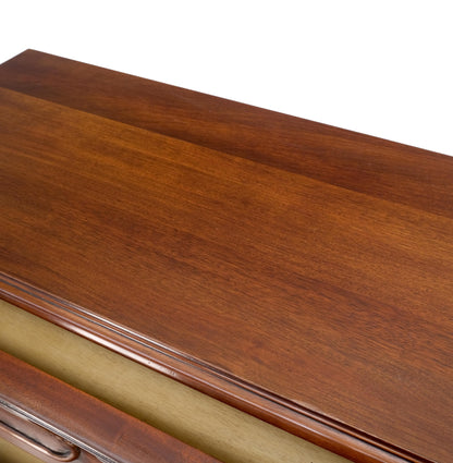 Bombe Country French Carved Cherry 3 Drawer Dresser Brass Hardware Pulls Mint!