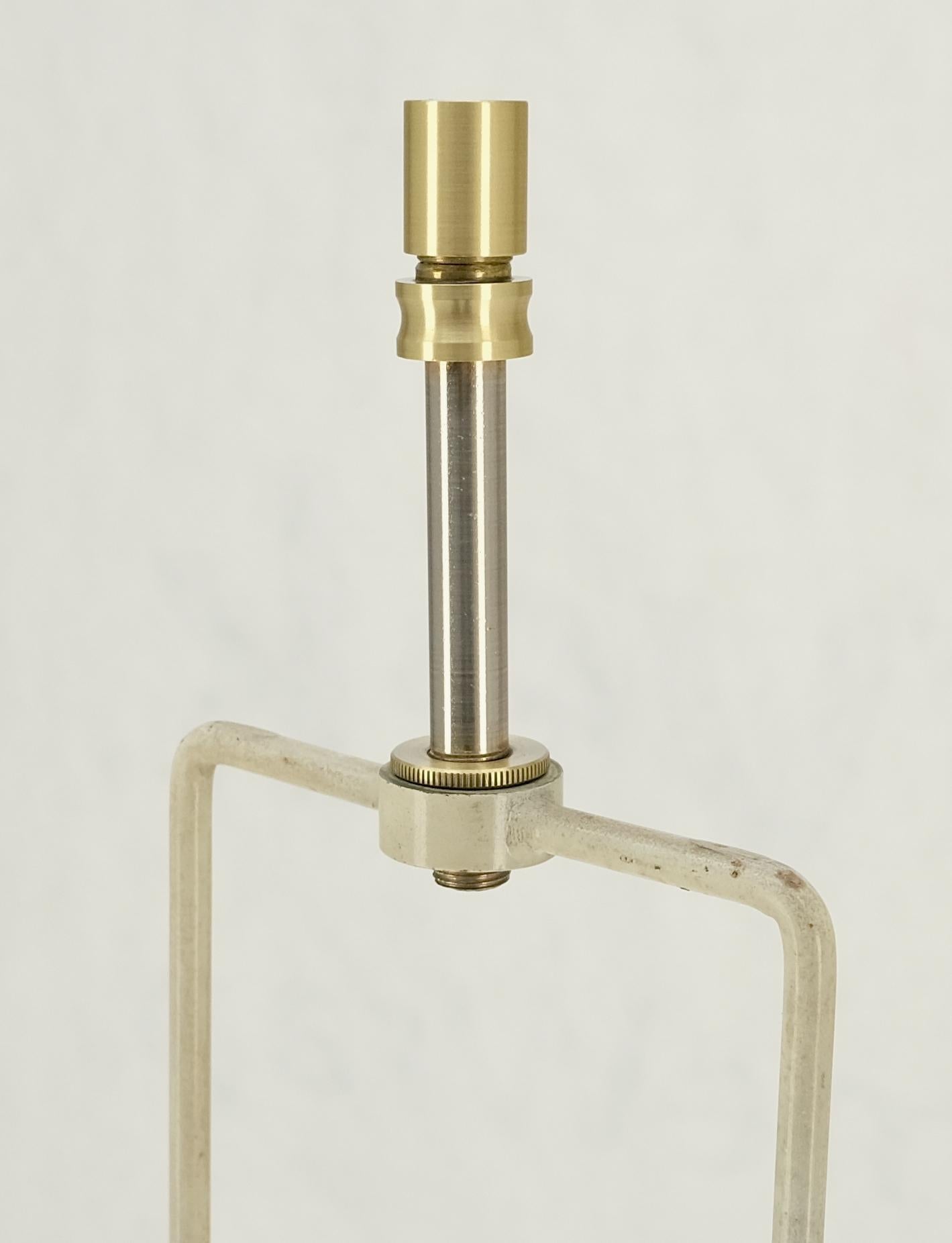 EstablishedLines Solid Brass Chrome Rectangle Base Adjustable Mid Century Modern Floor Lamp Mint!