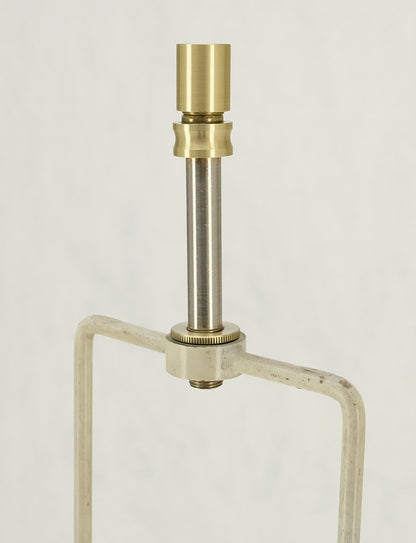 EstablishedLines Solid Brass Chrome Rectangle Base Adjustable Mid Century Modern Floor Lamp Mint!