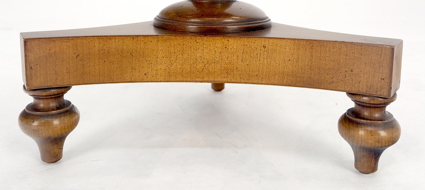 EstablishedLines John Widdicomb Very Fine Burl Wood Round Top Triangle Base Side End Table Stand