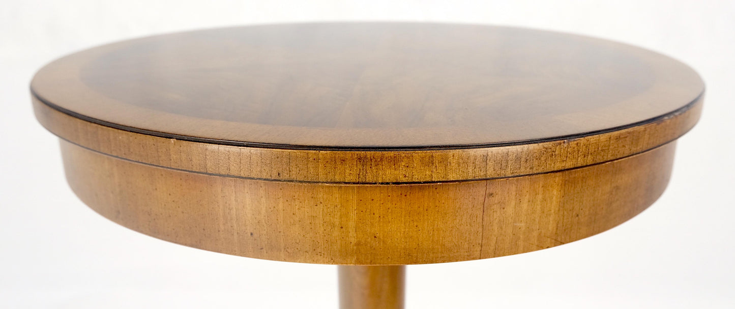 EstablishedLines John Widdicomb Very Fine Burl Wood Round Top Triangle Base Side End Table Stand