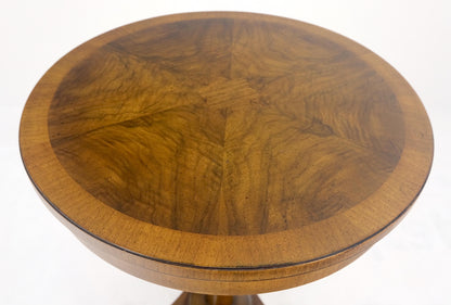 EstablishedLines John Widdicomb Very Fine Burl Wood Round Top Triangle Base Side End Table Stand