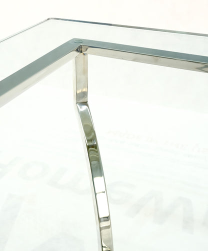 EstablishedLines Chrome Glass Brass Finial Base Hoof Feet Square Coffee Center Table Mint!