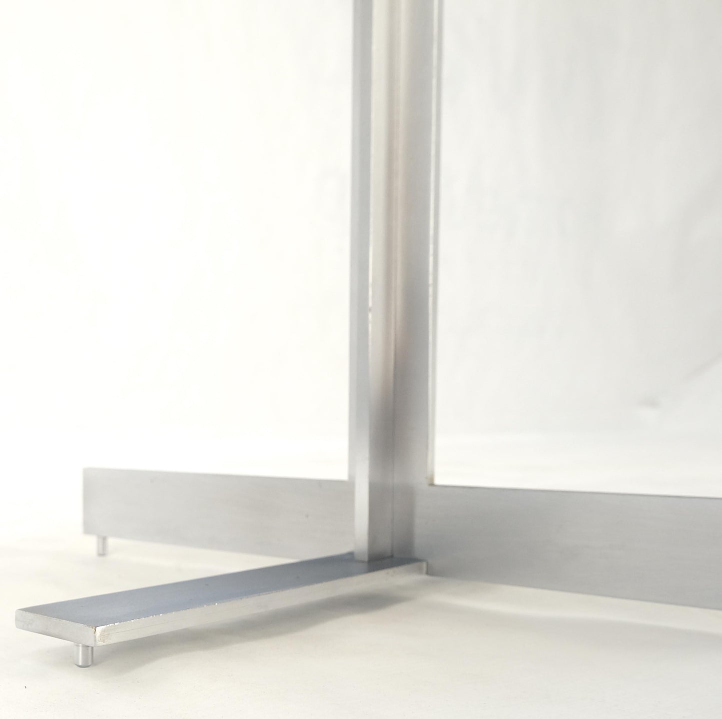EstablishedLines Solid Walnut Round Top Brushed Machined Stainless Steel Base Side End Table Stan
