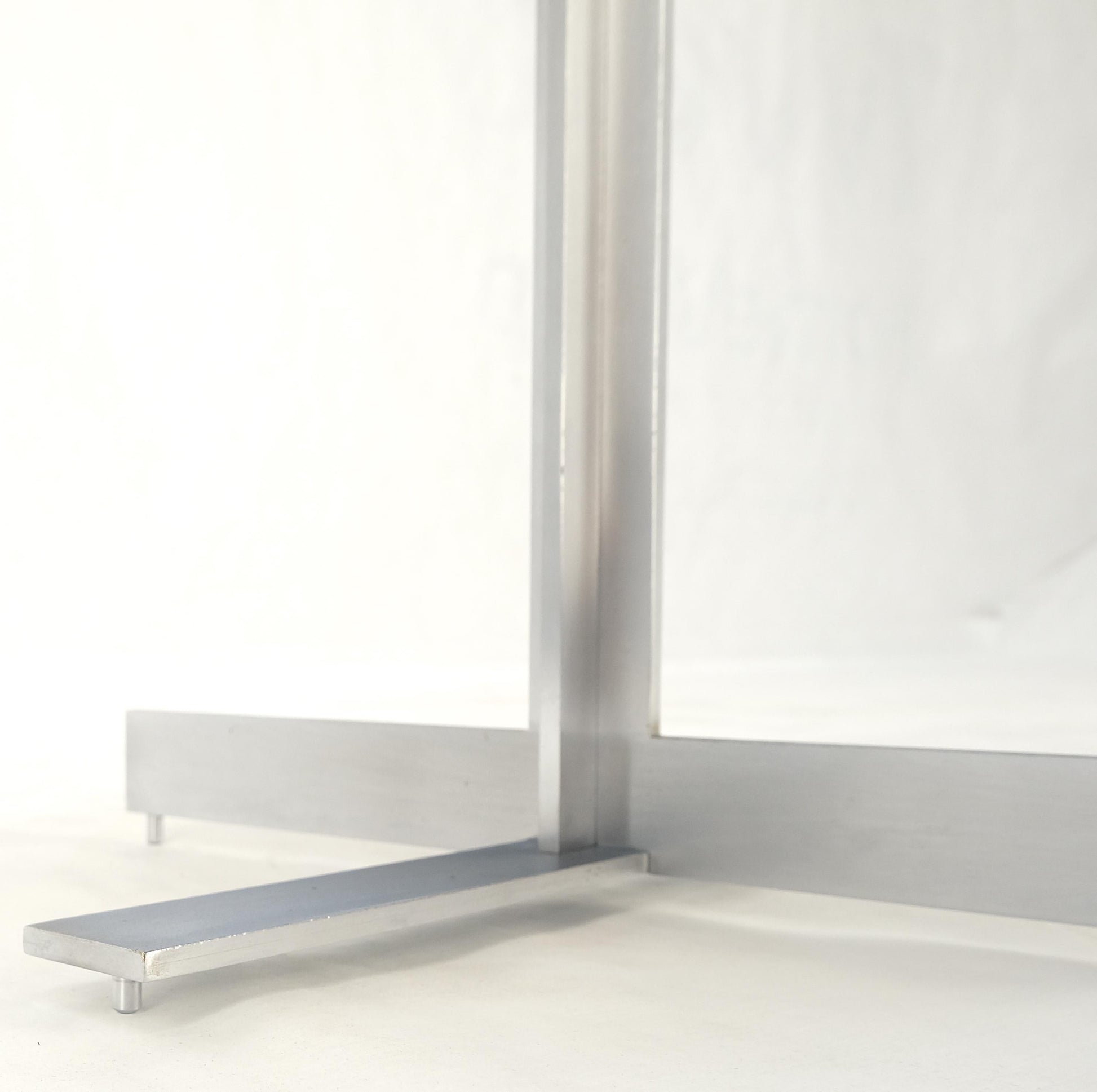 EstablishedLines Solid Walnut Round Top Brushed Machined Stainless Steel Base Side End Table Stan
