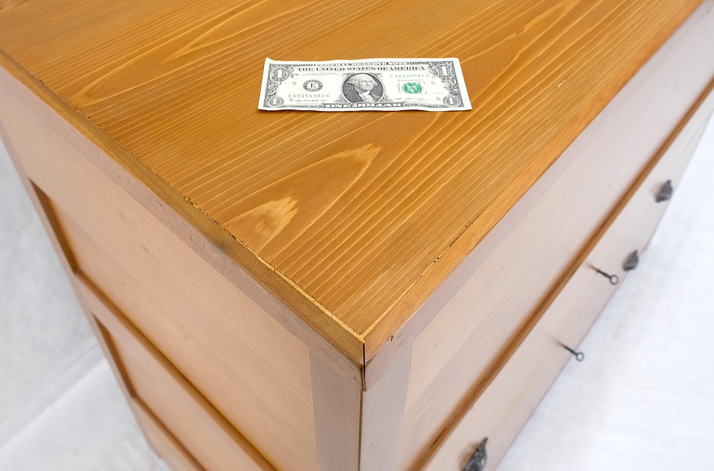 Large Antique Pine Two Bottom Drawers Trunk Hope Chest Blanket Chest Keyed MINT!