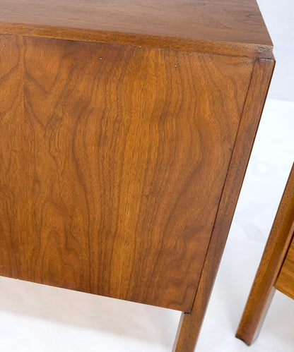 EstablishedLines Pair Finished Back Danish Mid Century Modern One Drawer Walnut Night Stands MINT