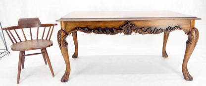 Spanish Colonial Carved Walnut 1 Drawer Writing Library Table Desk Console MINT!