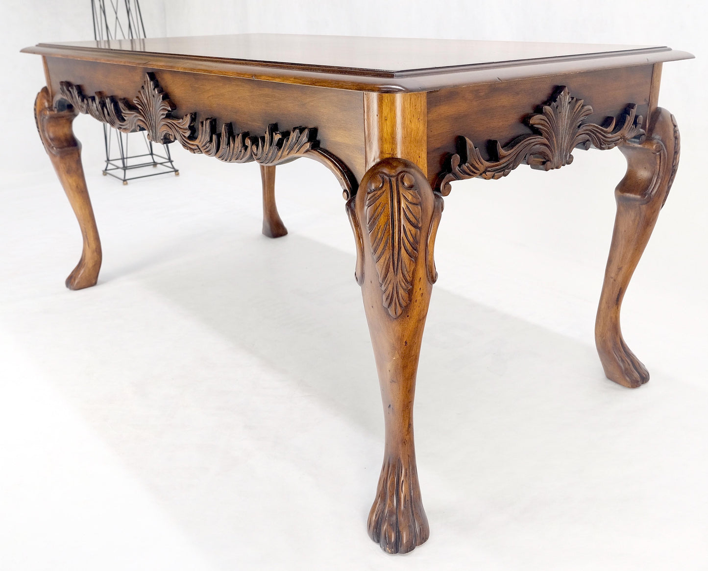Spanish Colonial Carved Walnut 1 Drawer Writing Library Table Desk Console MINT!