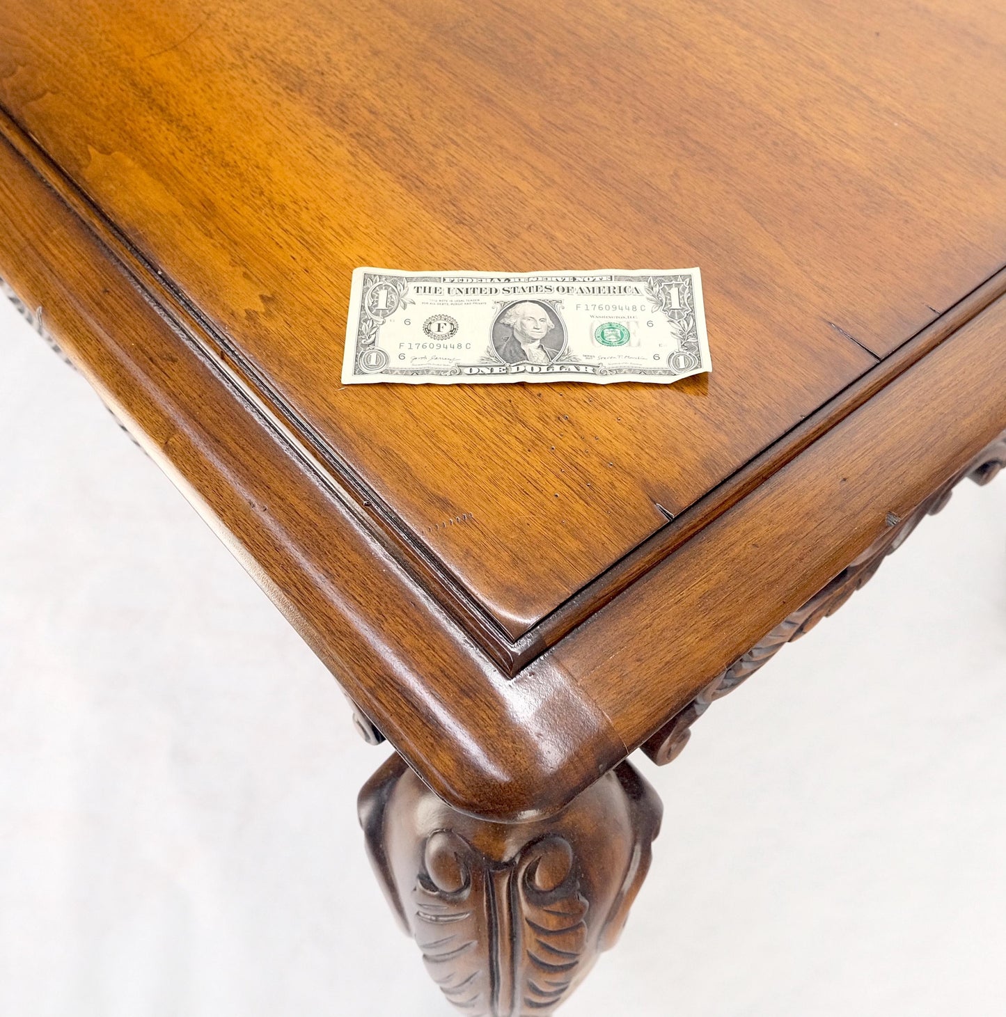 Spanish Colonial Carved Walnut 1 Drawer Writing Library Table Desk Console MINT!