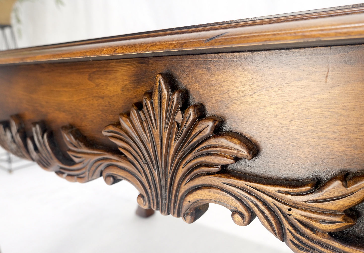 Spanish Colonial Carved Walnut 1 Drawer Writing Library Table Desk Console MINT!