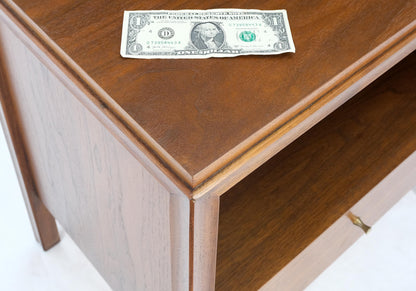 EstablishedLines Pair Finished Back Danish Mid Century Modern One Drawer Walnut Night Stands MINT