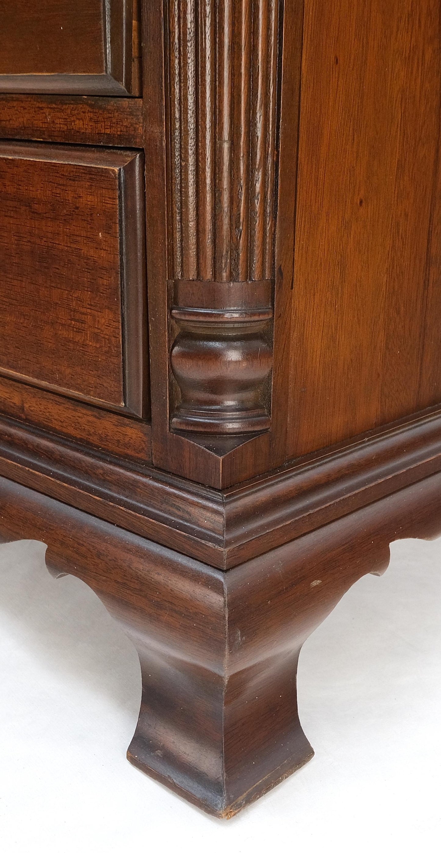 EstablishedLines Bracket Feet Mahogany 6 Drawers Brass Pulls Tall Lingerie Chest Dresser Cabinet