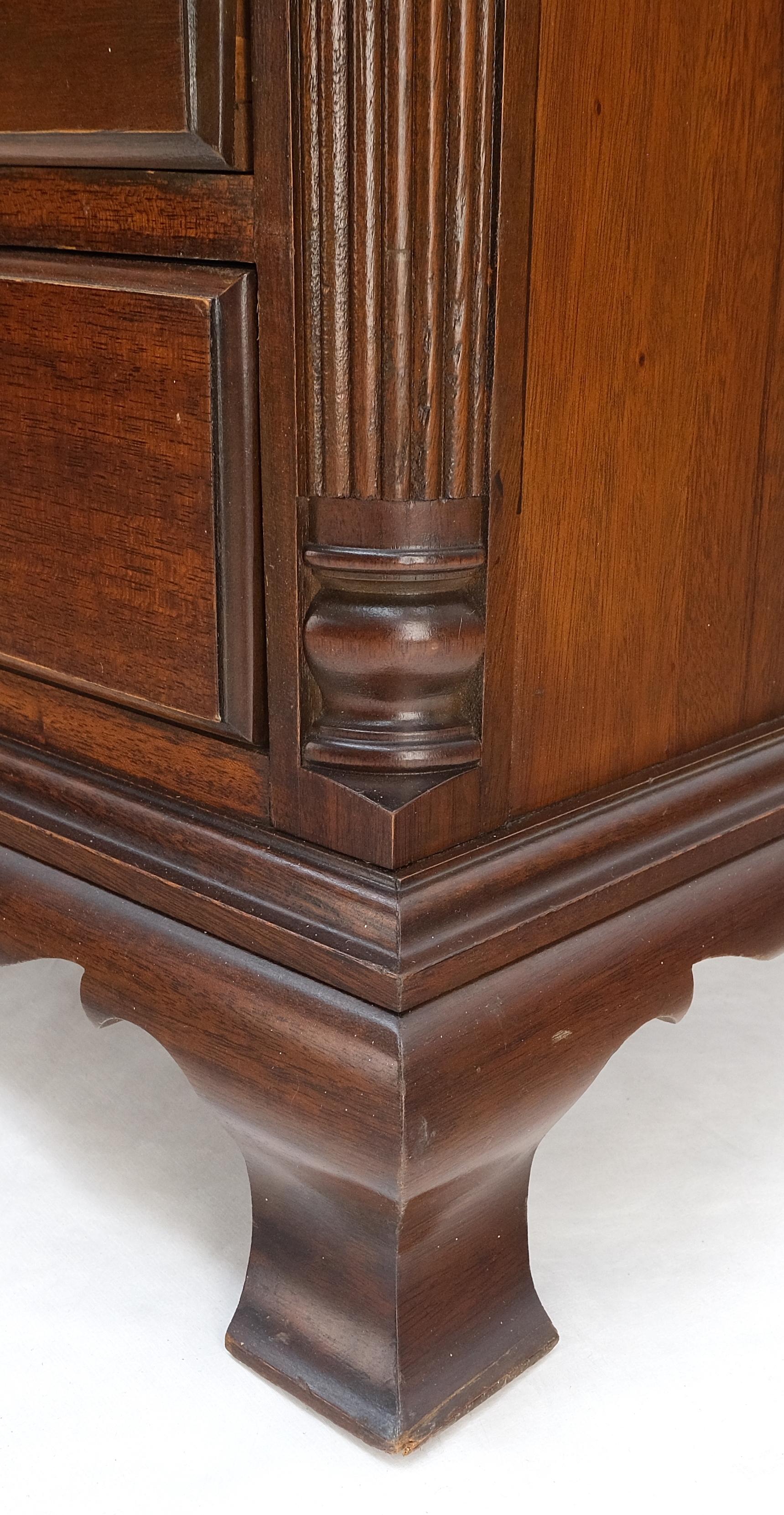 EstablishedLines Bracket Feet Mahogany 6 Drawers Brass Pulls Tall Lingerie Chest Dresser Cabinet