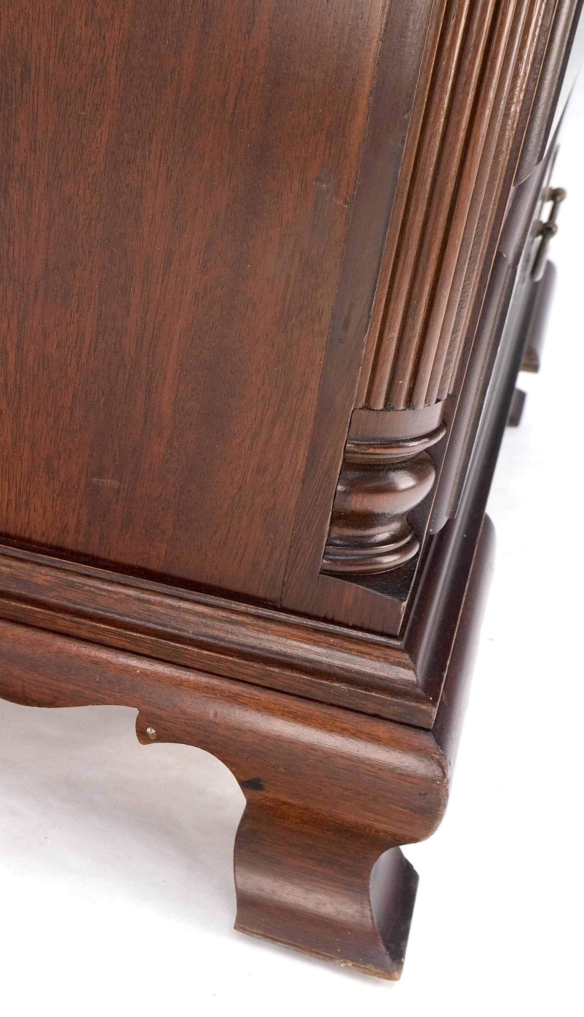 EstablishedLines Bracket Feet Mahogany 6 Drawers Brass Pulls Tall Lingerie Chest Dresser Cabinet