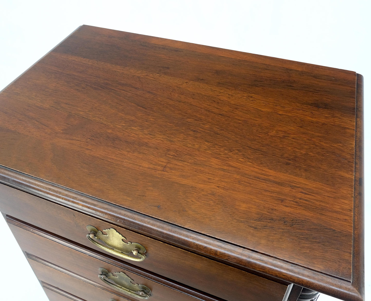 EstablishedLines Bracket Feet Mahogany 6 Drawers Brass Pulls Tall Lingerie Chest Dresser Cabinet