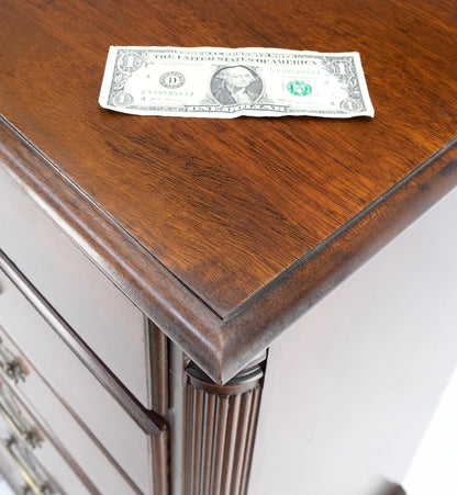 EstablishedLines Bracket Feet Mahogany 6 Drawers Brass Pulls Tall Lingerie Chest Dresser Cabinet