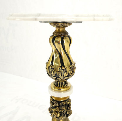 EstablishedLines Brass & Marble Decorative Ornate Round Pedestal Stand Mint!