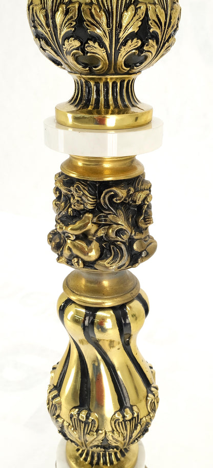 EstablishedLines Brass & Marble Decorative Ornate Round Pedestal Stand Mint!