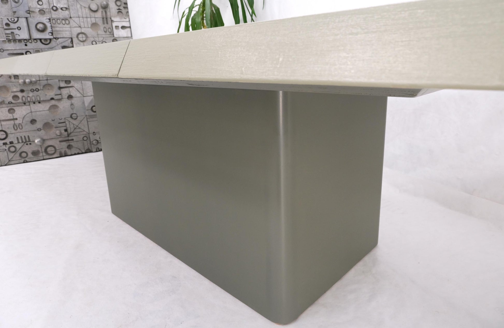 EstablishedLines Oversize Pedestal Base Cloth Wrapped Dining Conference Table