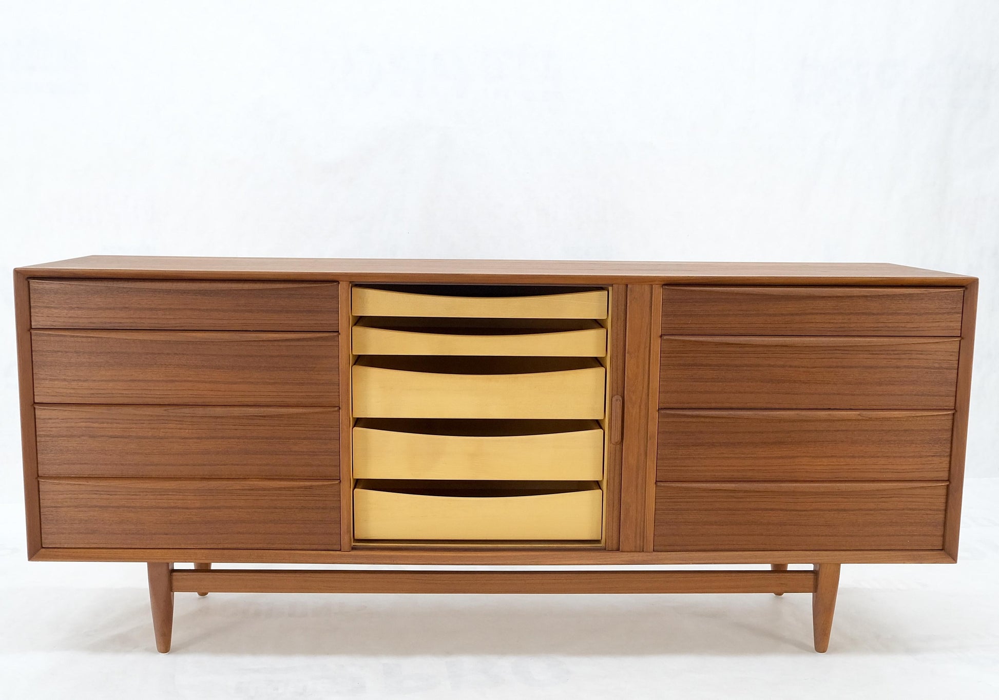 EstablishedLines Teak Danish Mid-Century Modern Tambour Credenza Dresser by Falster Mint!